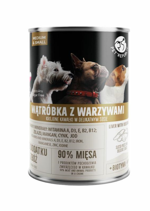 PET REPUBLIC WĄTRÓBKA WARZYWA puszka 400g