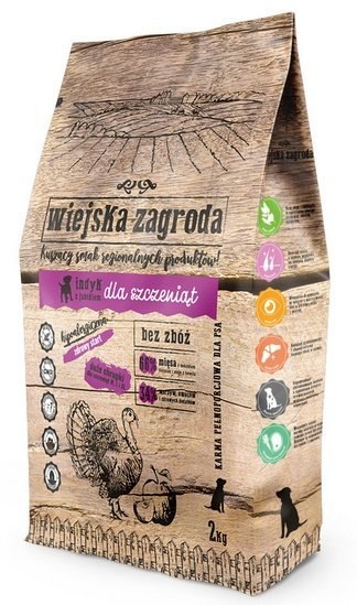 Wiejska Zagroda Indyk z jabłkiem Puppy 2kg