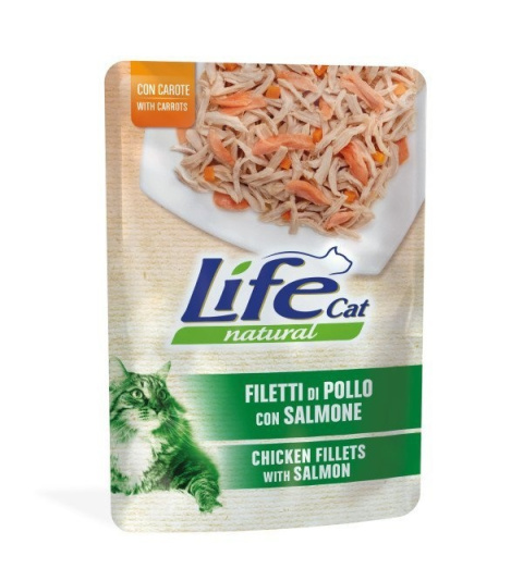 LIFE CAT CHICKEN + SALMON + CARRORTS saszetka 70g