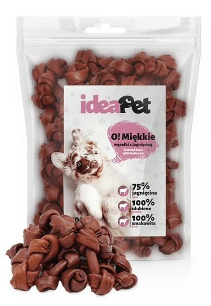 IDEAPET 500g WĘZEŁKI MIĘKKIE Z JAGNIĘCINĄ 5cm