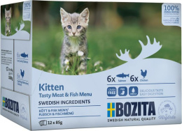 BOZITA KOT SOS KITTEN MIX KAWAŁKÓW Z MIĘSEM I RYBĄ saszetka 12 x 85g