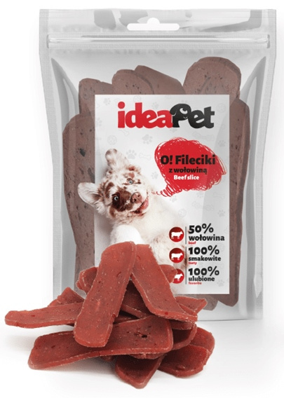 IDEAPET FILECIKI Z WOŁOWINĄ 500g